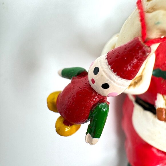 Set Of 2 Midwest Importers Santa Claus Resin Hanging Ornaments 4.5" Tall Vtg - Picture 12 of 12